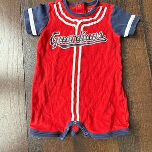 Cleveland guardians little boys one piece shorts romper size 18 months ref blue